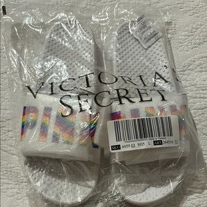 Victoria's Secret White Sandals. Large. NEW